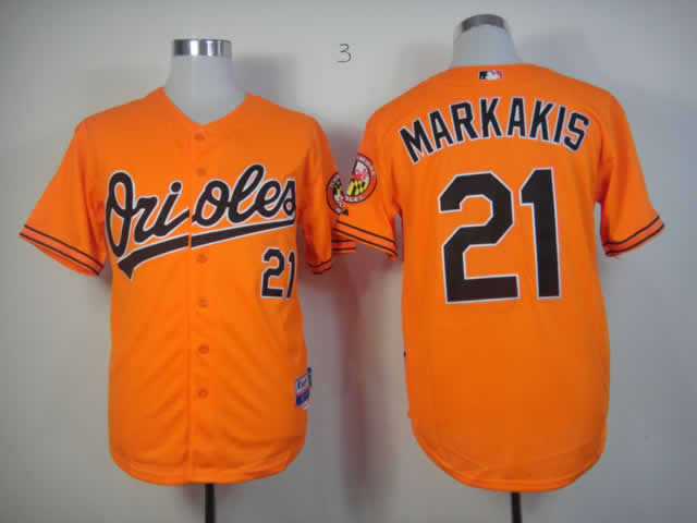Men Baltimore Orioles 21 Markakis Orange MLB Jerseys